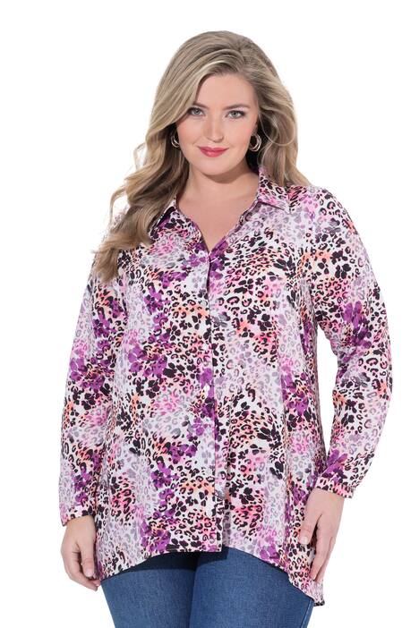 Halenka, A střih, mašlový potisk, dlouhé rukávy