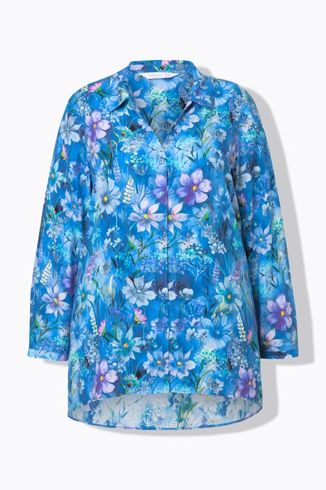 Dames Losse A-lijn Bloemenprint Maxi Jurk Lange Mouwen V-hals - Zomer 2025 Modejurk