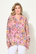 Bluse, A-form, blomsterprint, lange ærmer