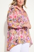 Bluse, A-form, blomsterprint, lange ærmer