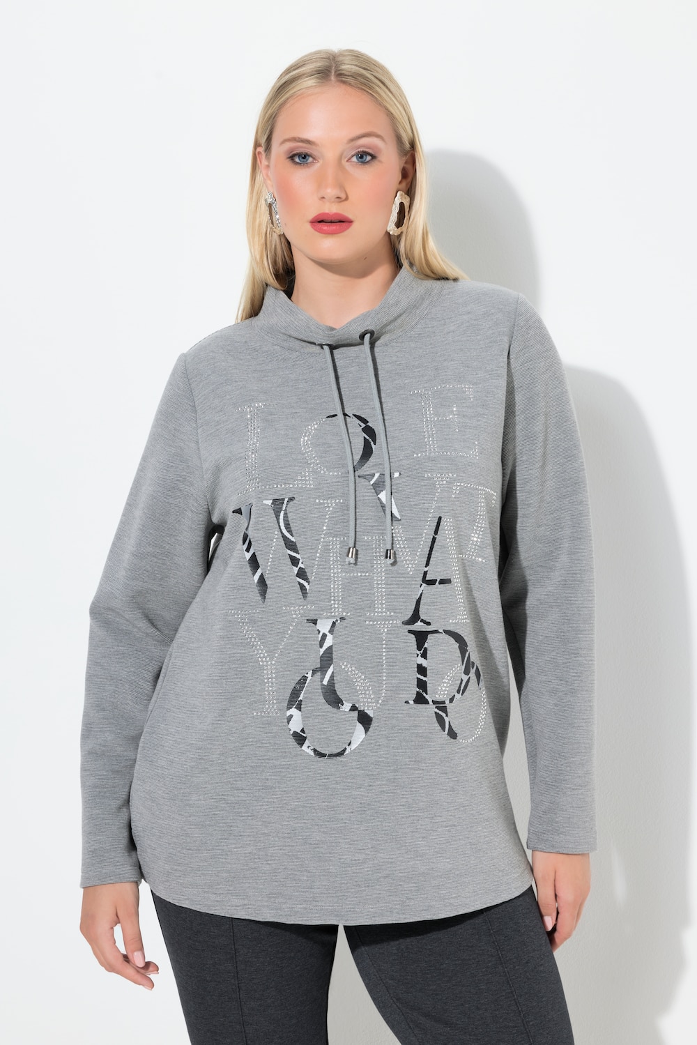 Große Größen Sweatshirt, Damen, grau, Größe: 58/60, Polyester/Viskose, Ulla Popken