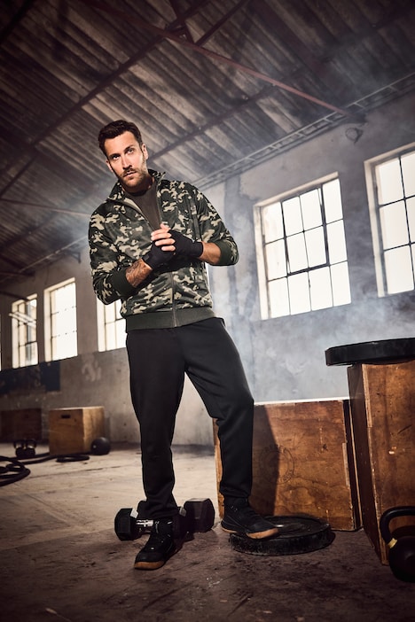 Veste de survêtement JAY-PI, matière technique et respirante, collection Fitness, imprimé camouflage – jusqu'au 7 XL