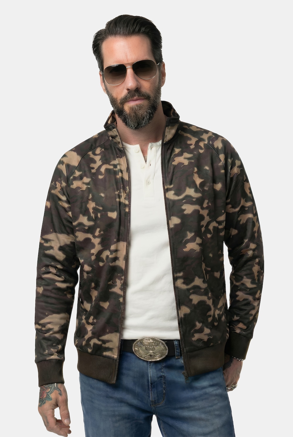JAY-PI Funktions-Trainingsjacke, Fitness, atmungsaktiv, Camouflage, bis 7 XL