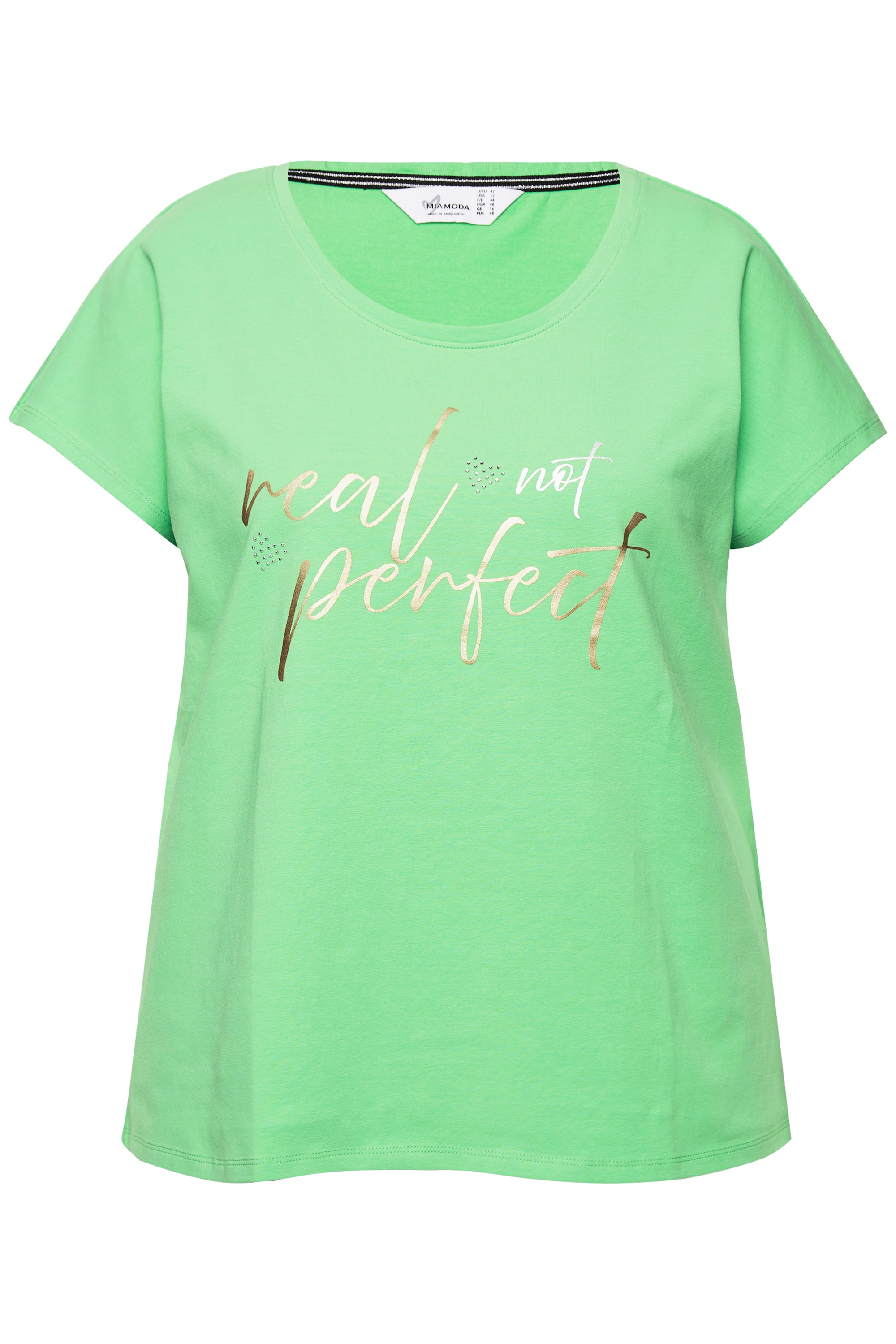 MIAMODA Damen große Größen T Shirt oversized Statement Druck 833976
