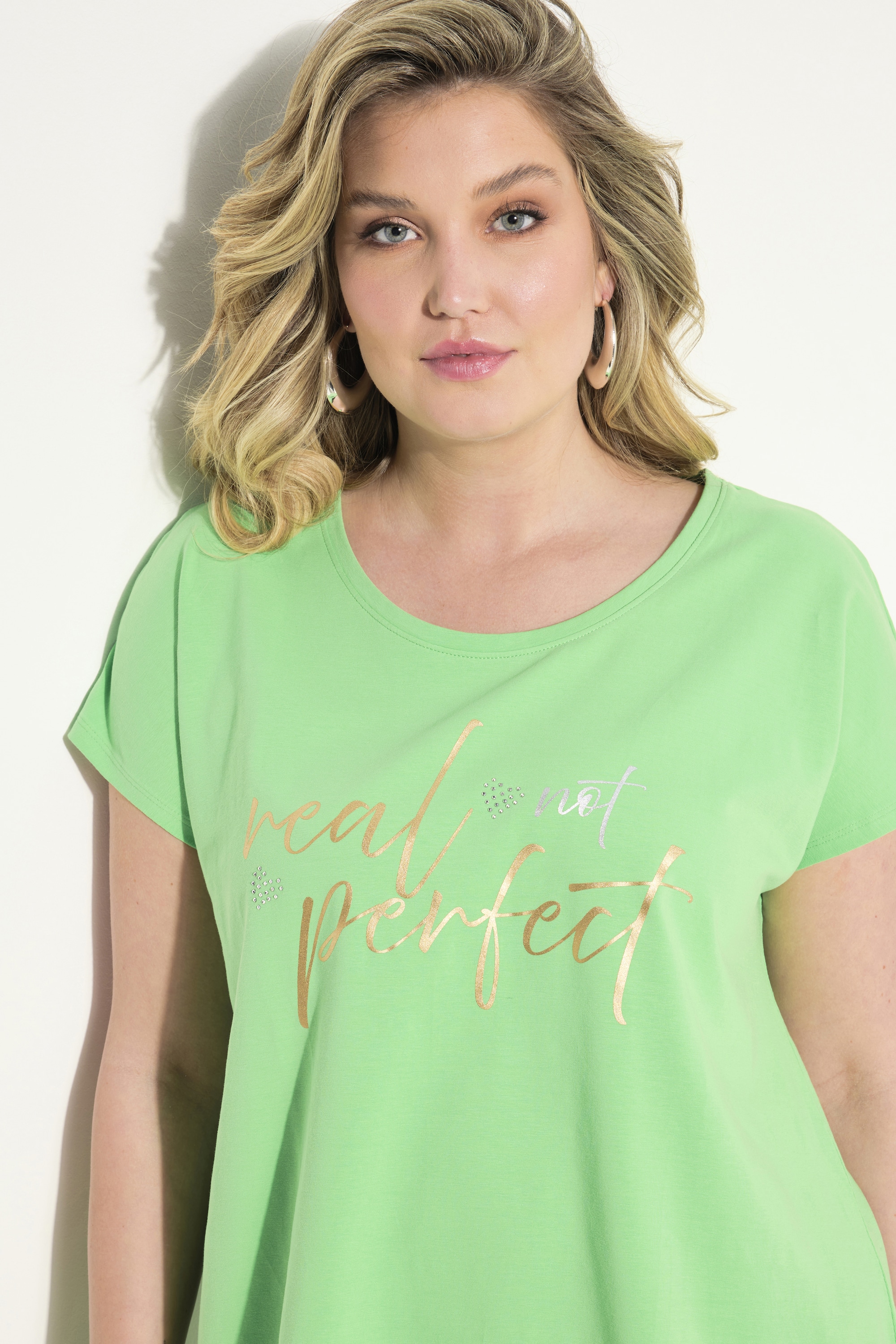 MIAMODA Damen große Größen T Shirt oversized Statement Druck 833976