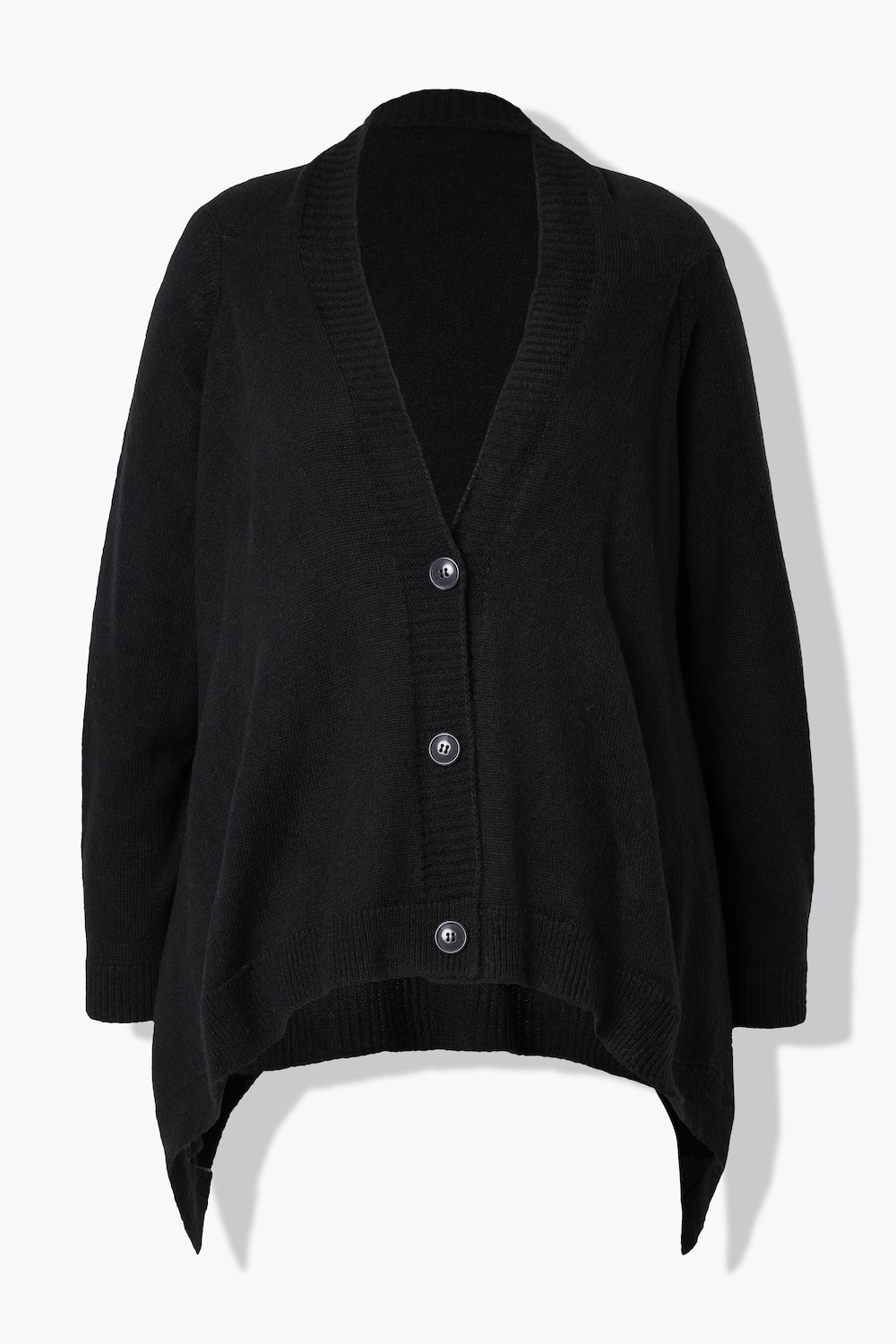 Stora storlekar Stickad kofta, Dam, svart, storlek: 54/56, Syntetfibrer, Mia Moda