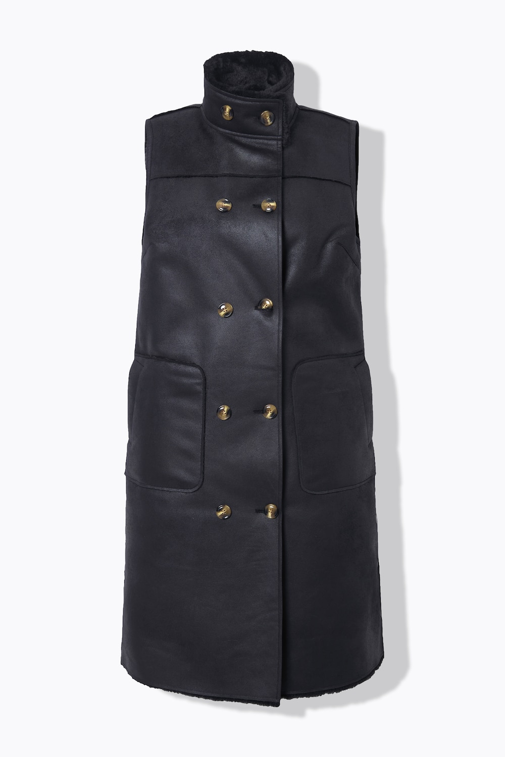 Stora storlekar Vändbar väst, Dam, svart, storlek: 50/52, Polyester, Mia Moda