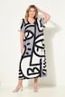Midikleid, A-Linie, Grafikdruck