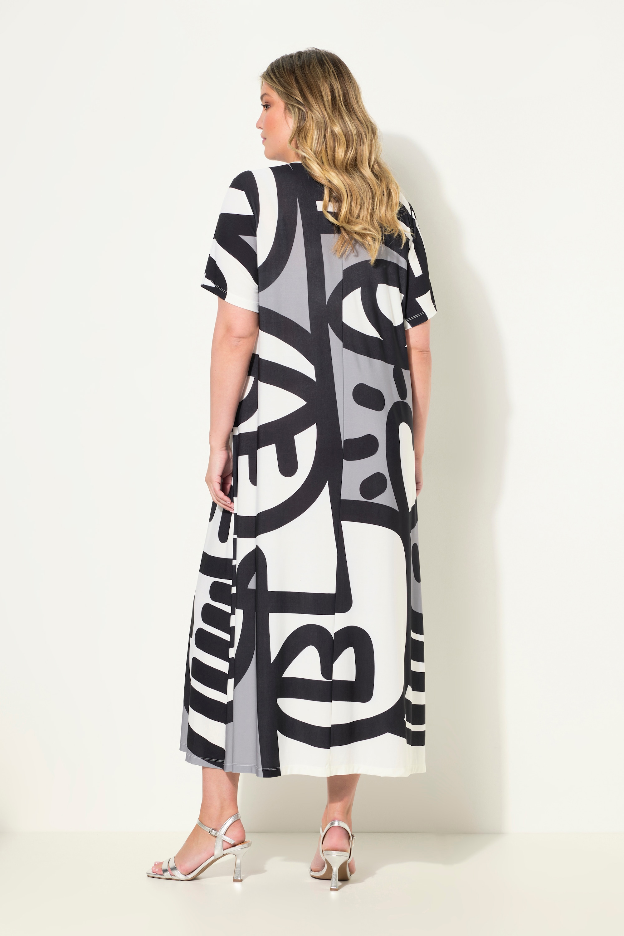MIAMODA Damen große Größen Midikleid A Linie Grafikdruck 833996
