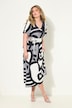 Midikleid, A-Linie, Grafikdruck