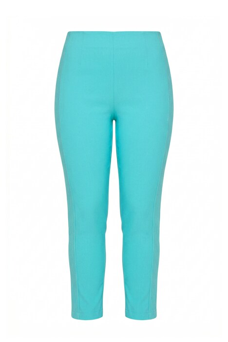 Bengalínové kalhoty, elastický Slim střih, metalický potisk