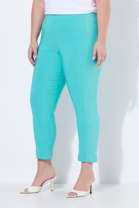 Bengalin-Hose, elastischer Slim Fit, Metallic-Druck