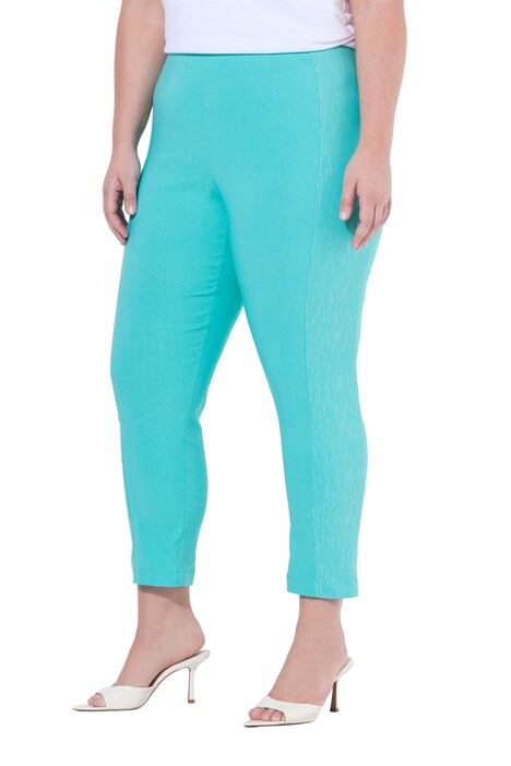 Bengalínové kalhoty, elastický Slim střih, metalický potisk