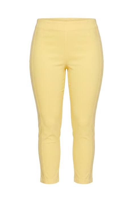 Bengalínové kalhoty, elastický Slim střih, metalický potisk