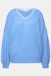 Pullover, V-Ausschnitt mit Spitze, weiter Langarm