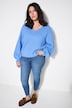 Pullover, V-Ausschnitt mit Spitze, weiter Langarm