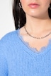 Pullover, V-Ausschnitt mit Spitze, weiter Langarm