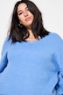 Pullover, V-Ausschnitt mit Spitze, weiter Langarm