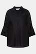 Bluse, A-form, satin, 3/4-lange ærmer med dobbelt flæse