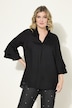 Bluse, A-form, satin, 3/4-lange ærmer med dobbelt flæse