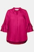 Bluse, A-form, satin, 3/4-lange ærmer med dobbelt flæse