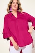 Bluse, A-form, satin, 3/4-lange ærmer med dobbelt flæse