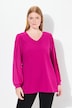 Tunika, A-Linie, Chiffon-Langarm, V-Ausschnitt