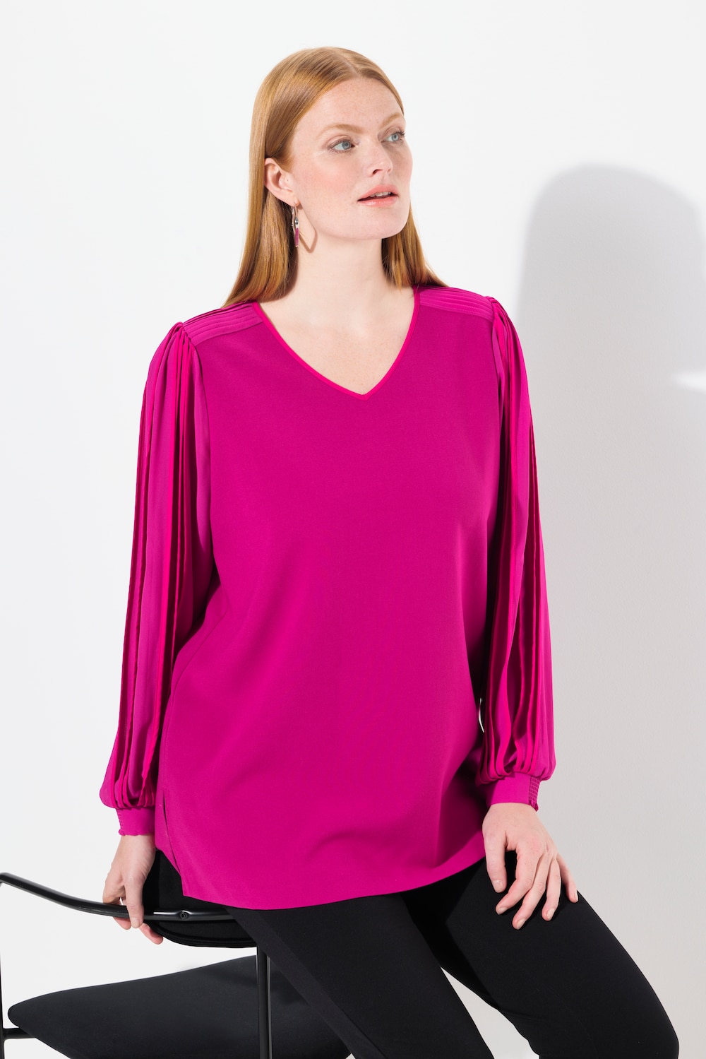 Große Größen Tunika, Damen, rosa, Größe: 46/48, Polyester/Viskose, Ulla Popken