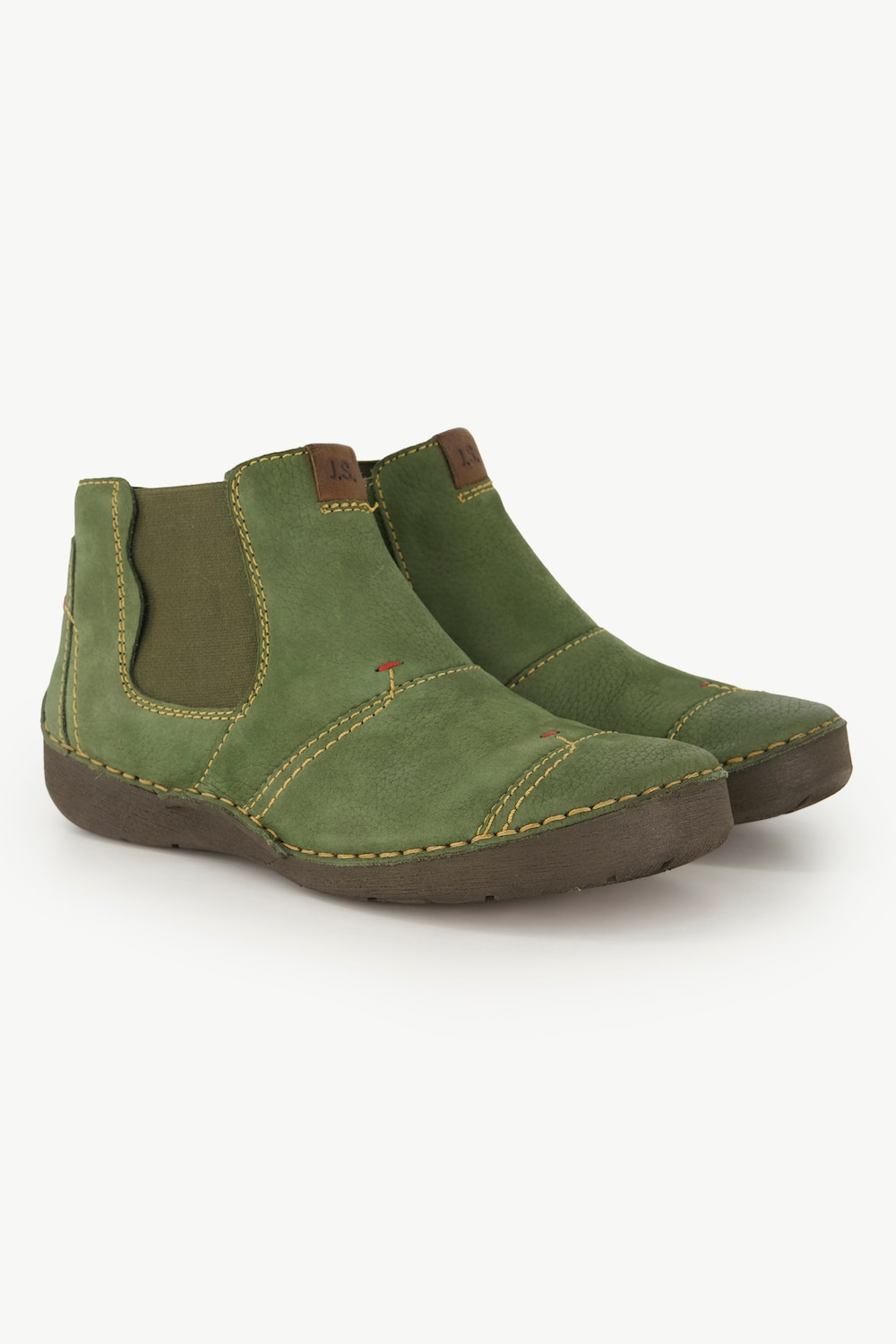 Leder-Chelseaboots, Damen, grün, Größe: 41, Polyester/Leder, Ulla Popken