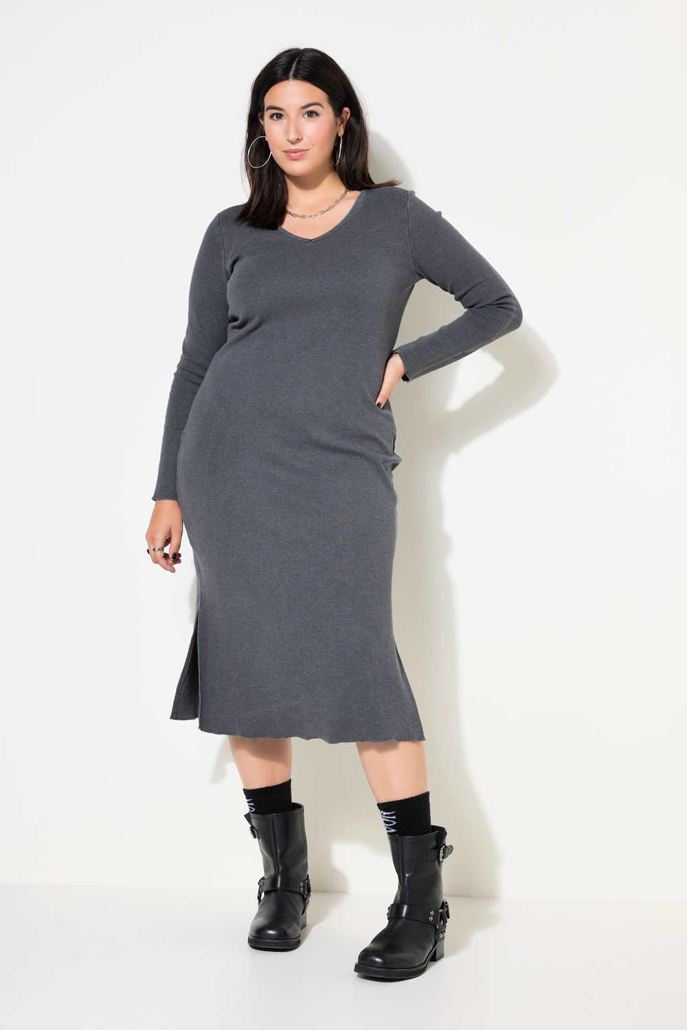 Schlauchkleid, Slim Shape, Rippjersey