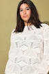 Pullover, oversized, Ajour-Strick, Rollkanten