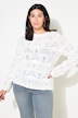 Pullover, oversized, Ajour-Strick, Rollkanten