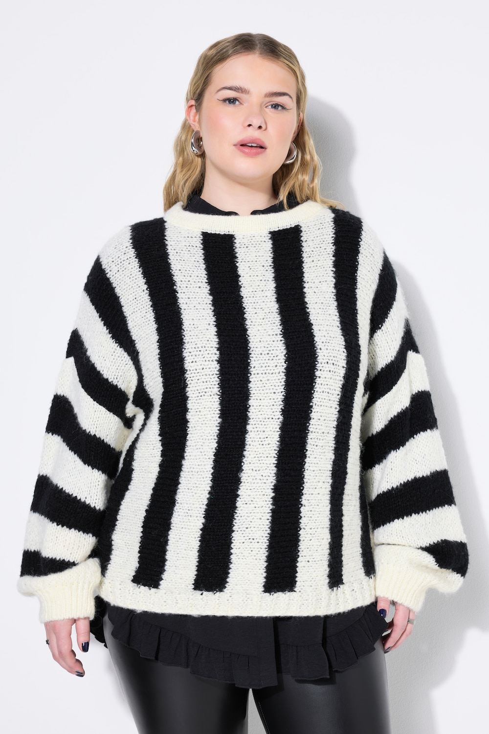 Pullover, oversized, Längsstreifen