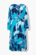 Maxikleid, Krepp, Oversized, Tunika-Ausschnitt, Langarm