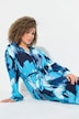 Maxikleid, Krepp, Oversized, Tunika-Ausschnitt, Langarm