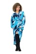 Maxikleid, Krepp, Oversized, Tunika-Ausschnitt, Langarm
