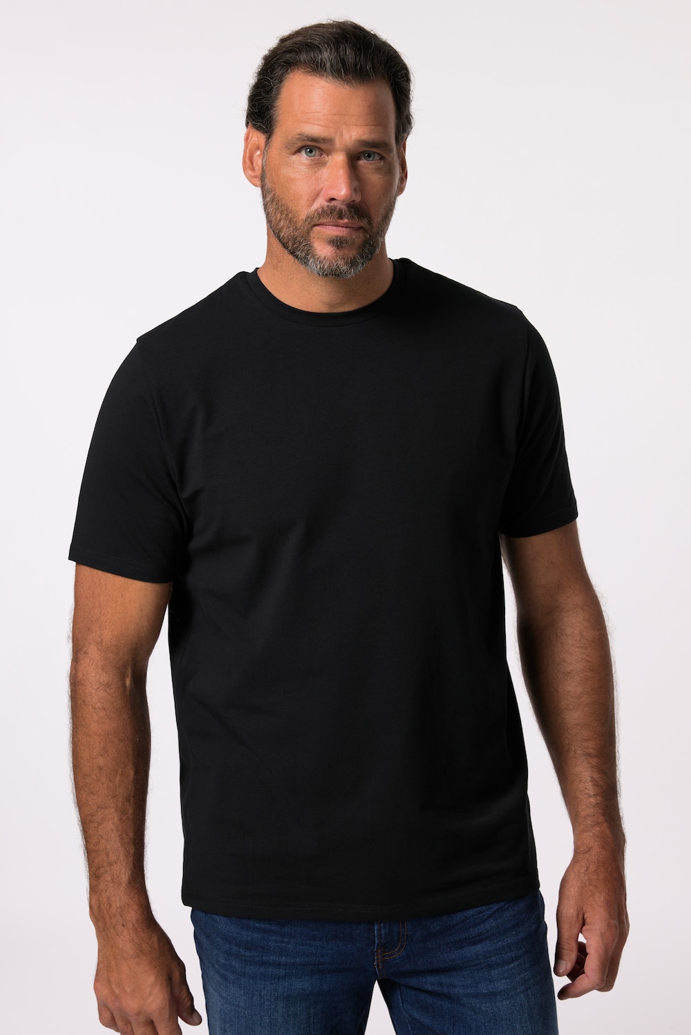 Große Größen JP AWARE Basic-T-Shirt, Herren, schwarz, Größe: 8XL, Baumwolle, JP-Aware