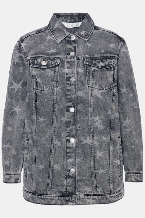 Jean jacket with white stars best sale