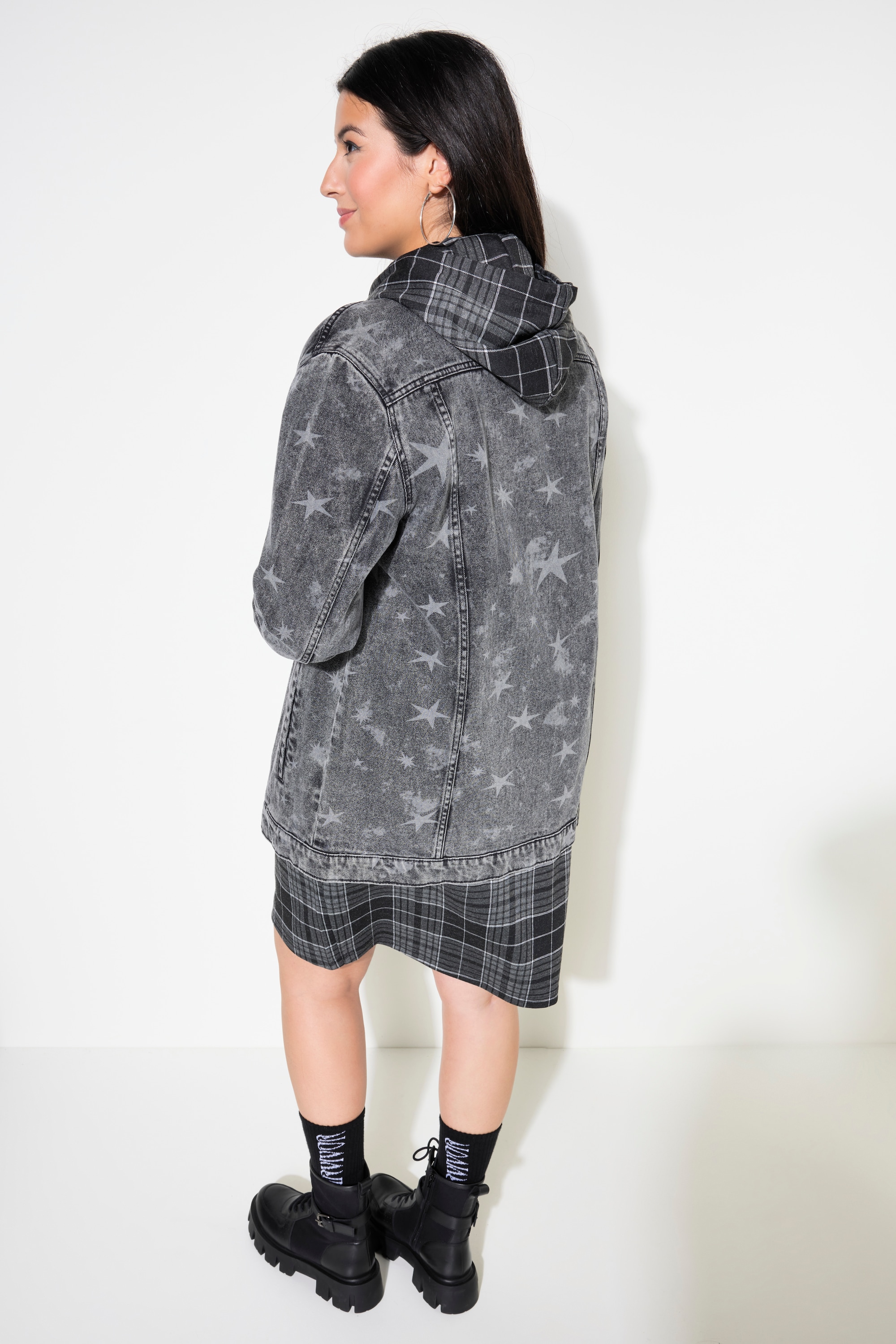 Studio Untold Damen große Größen Jeansjacke oversized Sternen Print 834083