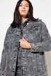 Denimjakke, oversized, stjerneprint