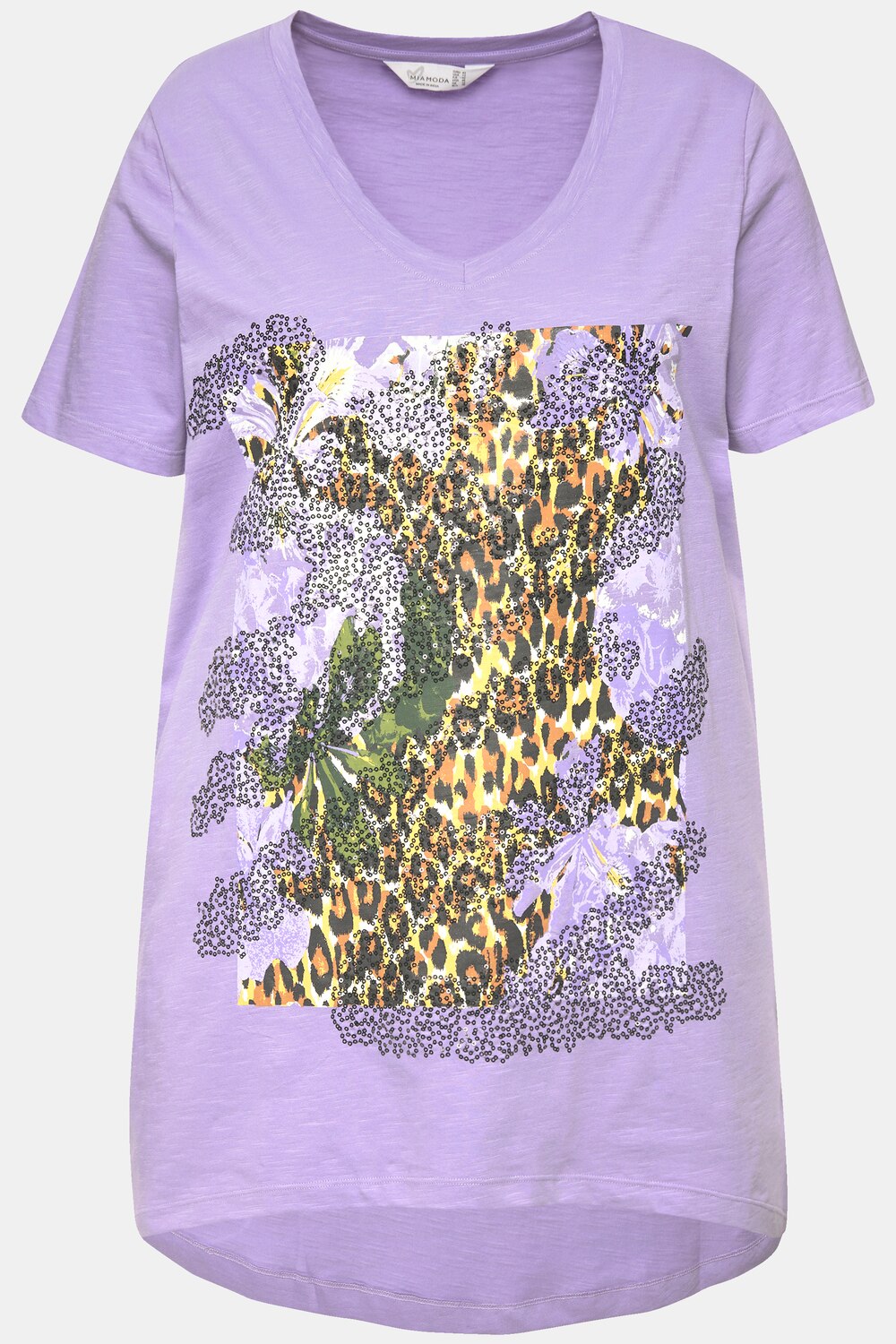 Stora storlekar T-shirt, Dam, lila, storlek: 42, Bomull, Mia Moda