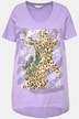 T-shirt, A-lijn, luipaardmotief, halve mouwen