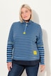 Bluzka, mieszanka pasków, klasyczna, półgolf, długi rękaw