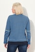 Bluzka, mieszanka pasków, klasyczna, półgolf, długi rękaw
