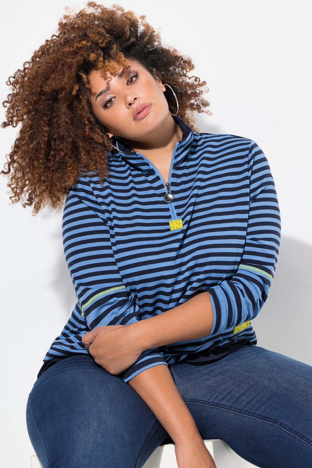 Shirt, Ringelmix, Classic, Troyerkragen, Langarm