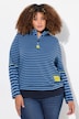 Bluzka, mieszanka pasków, klasyczna, półgolf, długi rękaw