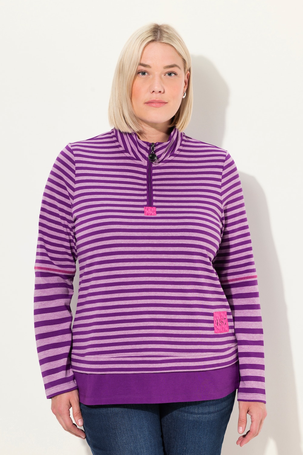 Große Größen Shirt, Damen, lila, Größe: 42/44, Baumwolle/Polyester, Ulla Popken