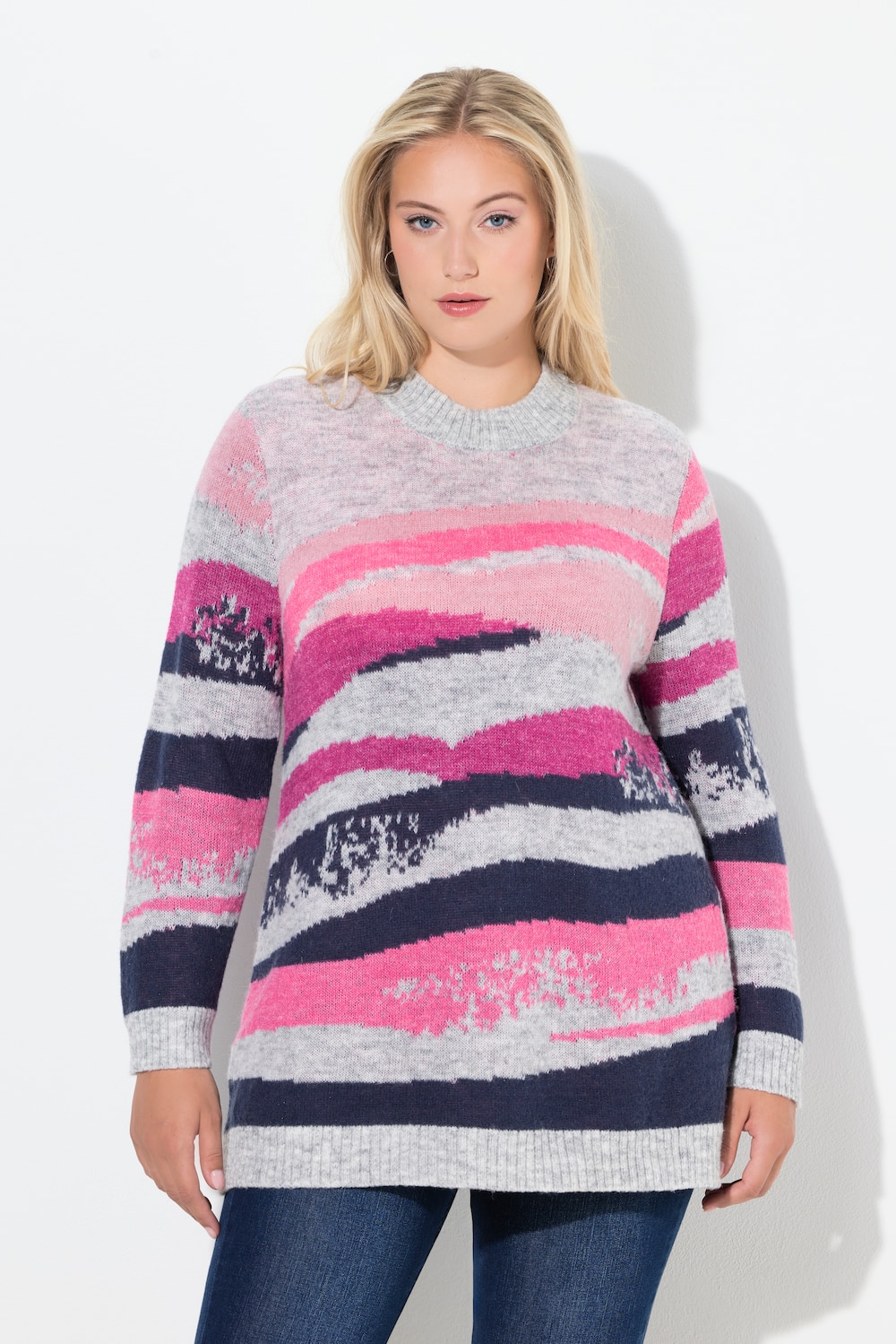 Thumbnail - Große Größen Pullover, Damen, grau, Größe: 42/44, Synthetische Fasern/Polyester, Ulla Popken