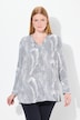 Graphic Long Sleeve Satin Blouse