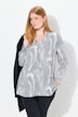 Graphic Long Sleeve Satin Blouse